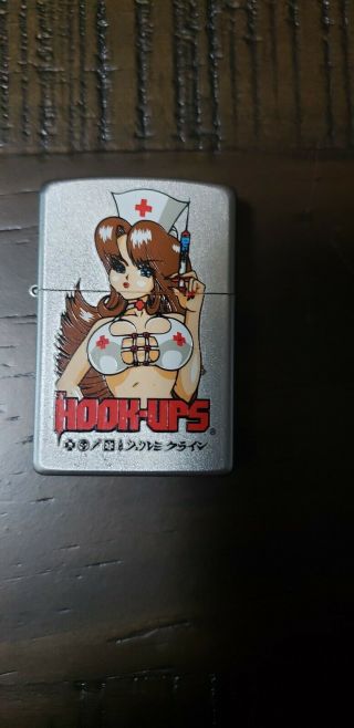 Rare Hook Ups Skateboard Zippo Lighter Anime Bikini Nurse Girl Vintage