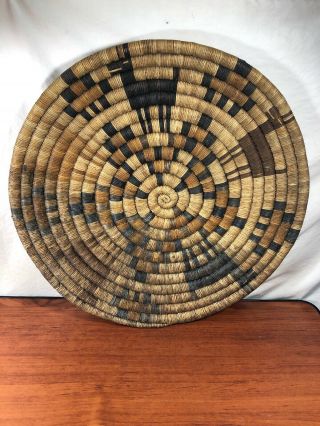 Vintage Authentic Antique Hopi Native American Indian Coiled Basket With Horses