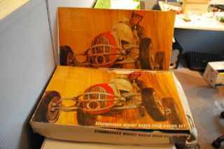 Vintage Strombecker Midget Set And 6 Midget Cars And Accessories (estate Find)