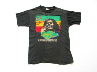 90s Vintage Bob Marley A Song Of Freedom Single Stitch Reggae Band Merch T Shirt