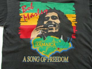 90s Vintage Bob Marley A Song Of Freedom Single Stitch Reggae Band Merch T Shirt 2