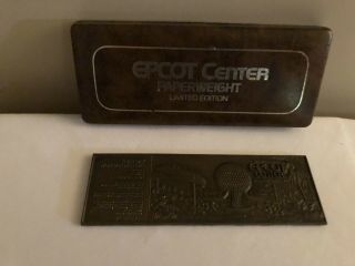 Vintage Rare Epcot Center Limited Edition Paperweight,  Opening Day Ticket Oct 82