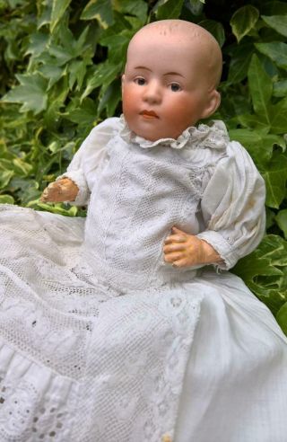 Antique Gebruder Heubach German Bisque Head Character Boy Doll 9 