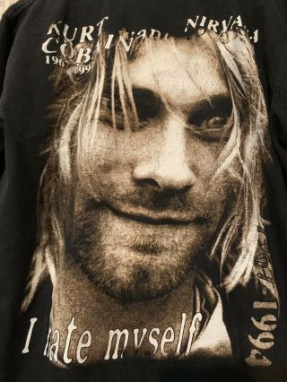 Vtg 90s Nirvana I Hate Myself Rock Band T - shirt 5