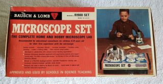 Vintage Bausch & Lomb R1900 Microscope Set.  1960s,  Rare Vintage