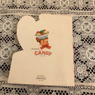 Vintage Greeting Card Valentine Norcross Candy Cupcake Girl 3