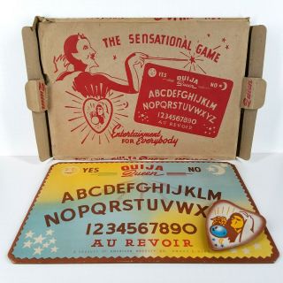 Vintage Ouija Queen Board Game W/ Planchette And Box American Novelty Co 1943