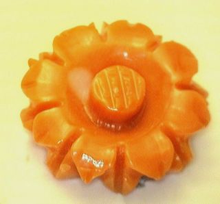 Antique Vintage Carved Coral Rose Flower Stone 16 Mm Undrilled Undyed Aa24
