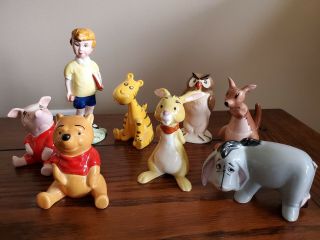 Vintage Beswick Winnie The Pooh Set,  8 Figures,  Christopher Robin,  Eyore,  Tigger