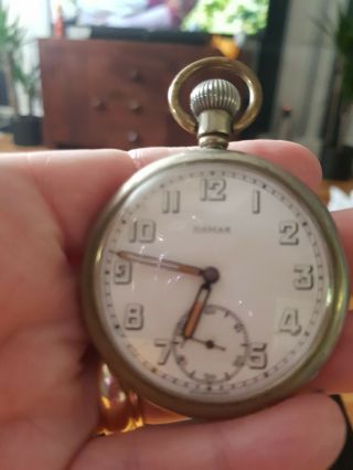 Vintage Ww2 Damas Gs/tp Military Pocket Watch