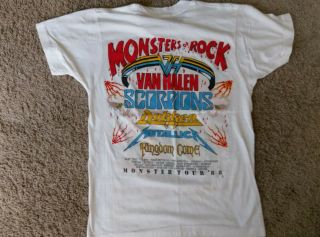 VTG VAN HALEN MONSTERS OF ROCK 1988 TOUR SHIRT CONCERT 80 ' S METALLICA SCORPIONS 2