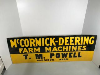 Vintage Mccormick - Deering Farm Machines Embossed Tin Sign / -