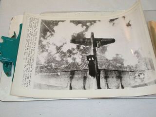 Wwii Ap Wire Photo Bombs Drop From B - 17 Flying Fortress German Held Area Dsp328