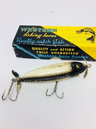 Vintage WESTERN AUTO wounded Minnow Fishing Lure MINTY COLLECTOR GRADE 2
