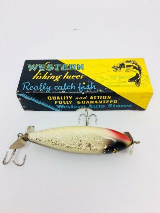 Vintage WESTERN AUTO wounded Minnow Fishing Lure MINTY COLLECTOR GRADE 3