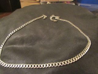 Lovely Mens Vintage Solid Silver Curb Link Chain,  21in,  29g,