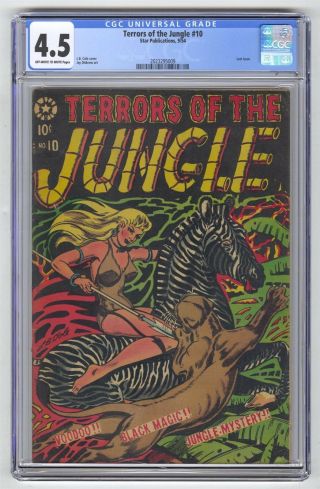 Terrors Of The Jungle 10 Cgc 4.  5 Vintage Star Pub Comic Gold 10c Last Issue