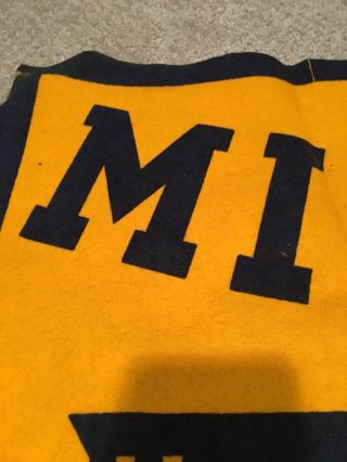 Vintage Antique University of Michigan Felt & Banner Pennant 1940’s 50’s NCAA 11