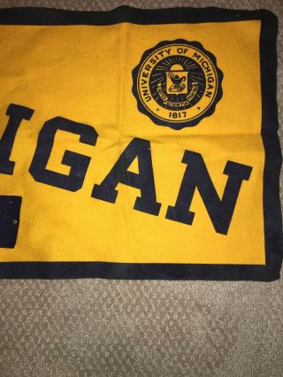 Vintage Antique University of Michigan Felt & Banner Pennant 1940’s 50’s NCAA 6