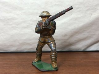 Vintage Barclay Dough Boy Soldier With Hinged Rifle Die - Cast Metal Toy Army Man 2
