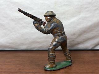 Vintage Barclay Dough Boy Soldier With Hinged Rifle Die - Cast Metal Toy Army Man 5
