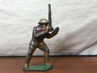 Vintage Barclay Dough Boy Soldier With Hinged Rifle Die - Cast Metal Toy Army Man 7