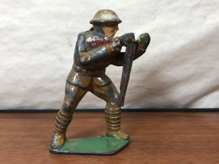 Vintage Barclay Dough Boy Soldier With Hinged Rifle Die - Cast Metal Toy Army Man 8