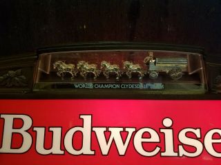Vintage Red Budweiser Worlds Champion Clydesdale Team Pool Table / Bar Light 2
