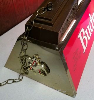 Vintage Red Budweiser Worlds Champion Clydesdale Team Pool Table / Bar Light 5