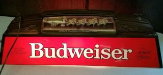 Vintage Red Budweiser Worlds Champion Clydesdale Team Pool Table / Bar Light 6