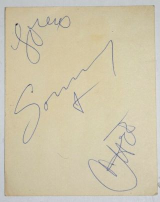 C.  1965 Autograph - Hand Signed Vintage Fan Photo Card,  Sonny & Cher