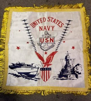 Vintage Military Pillow Sham - U.  S.  Navy - Sweetheart