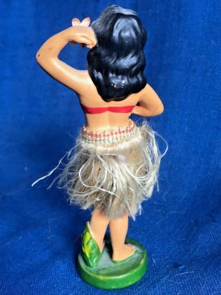 Vintage 1950s Ceramic Chalk Hawaiian Hula Girl Bobble Head Nodder Dashboard Doll 3