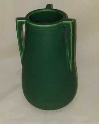 Vintage Handled Matte Green Pottery Vase Hampshire $44.  99