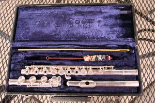 Vintage Silver Open - Hole Artley Flute 9 - 0 6