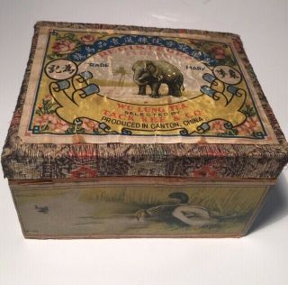 Vintage Tack Kee Wu Lung tea box tin with tea 4