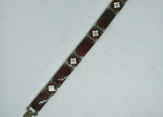 Vintage David Andersen NORWAY Sterling Silver Enameled Guilloché Bracelet 2