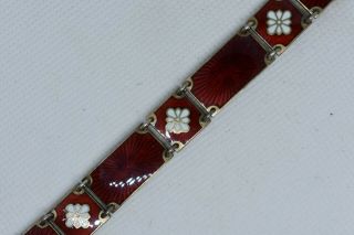 Vintage David Andersen NORWAY Sterling Silver Enameled Guilloché Bracelet 3