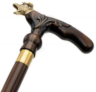 Moose Luxury Wooden Walking Cane Stick Hand Carved Support Canes Handmade 36 