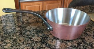 Mauviel Made In France Copper 6.  5” Sauce Pan Bronze Handle Tin Lining.  Vintage