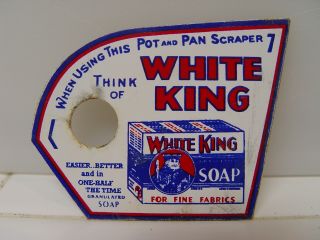 White King Soap Vintage Metal Advertising Kitchen Pot Or Pan Scraper Utensil