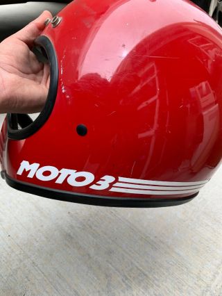 Vintage Bell Moto Star 3 Motorcycle Red Helmet size 7 5/8 Frkm 1980 Cool  4