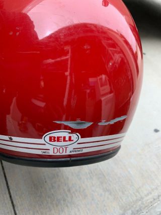 Vintage Bell Moto Star 3 Motorcycle Red Helmet size 7 5/8 Frkm 1980 Cool  5