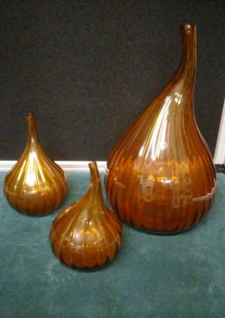 Vintage Murano Salviati Signed 3 Pc Vase Set All Signed Salviati 2003