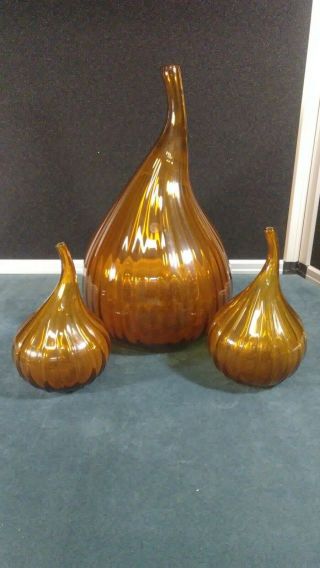 Vintage Murano Salviati Signed 3 Pc Vase Set all signed Salviati 2003 2