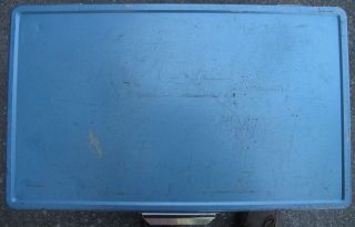 VINTAGE CAMPING COLEMAN COOLER METAL HANDLES BLUE with TRAY 3