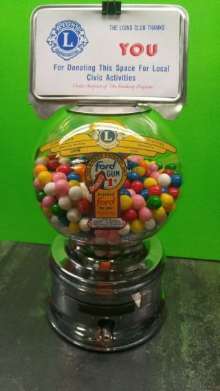 Ford Gum & Machine Co.  Inc.  - 1 Cent Gumball Machine - Vintage W/ Topper
