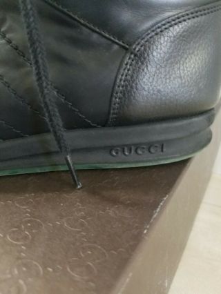 1984 Gucci Sneaker Mens 268675 size 9.  5G Black Hi Double G Rare OG 1980s US 10.  5 7