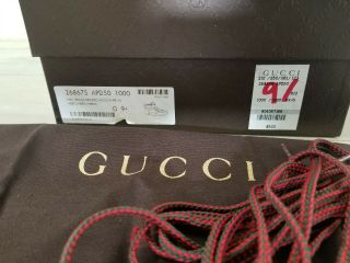 1984 Gucci Sneaker Mens 268675 size 9.  5G Black Hi Double G Rare OG 1980s US 10.  5 9