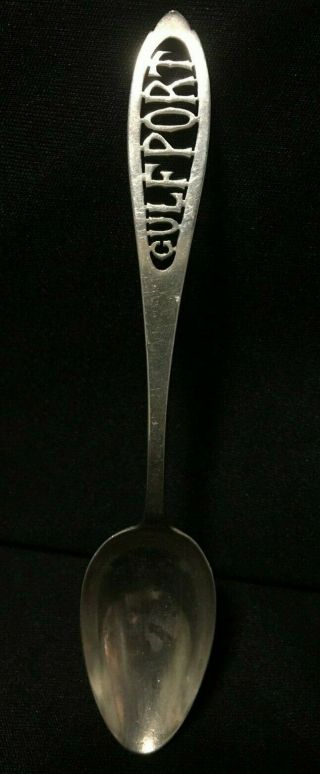 Vintage Sterling Silver Souvenir Spoon Gulfport Florida Jennings Silver J.  S.  Co.